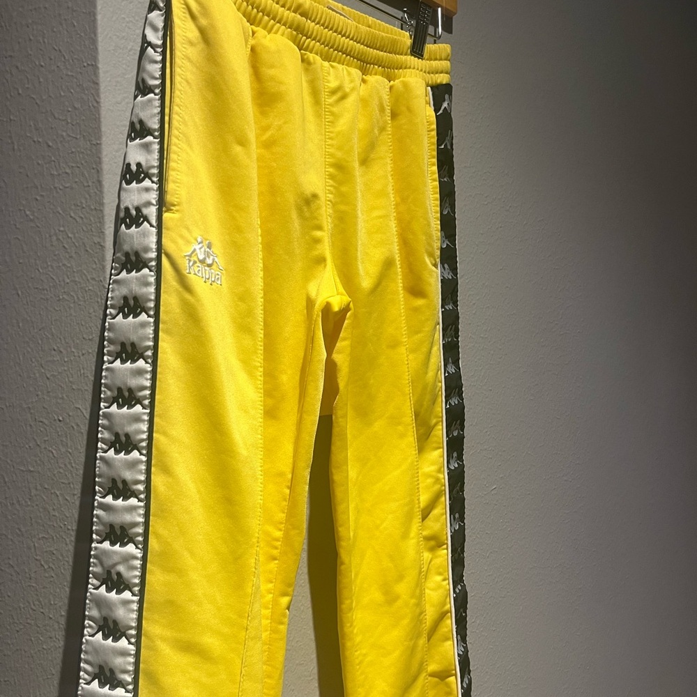 Kappa Yellow Sweatpants with Black Trim
